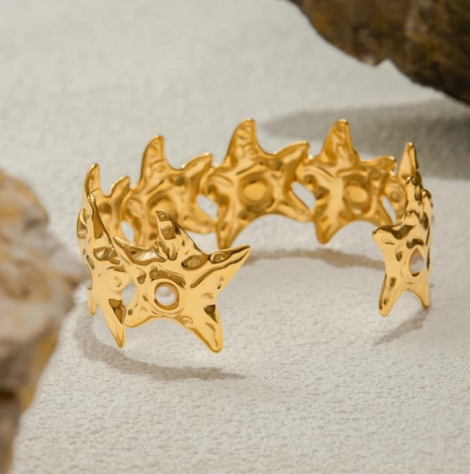 Pulsera Estrella de acero inoxidable 316L dorado enchapado en oro 18K - Joyas Victoria Secret